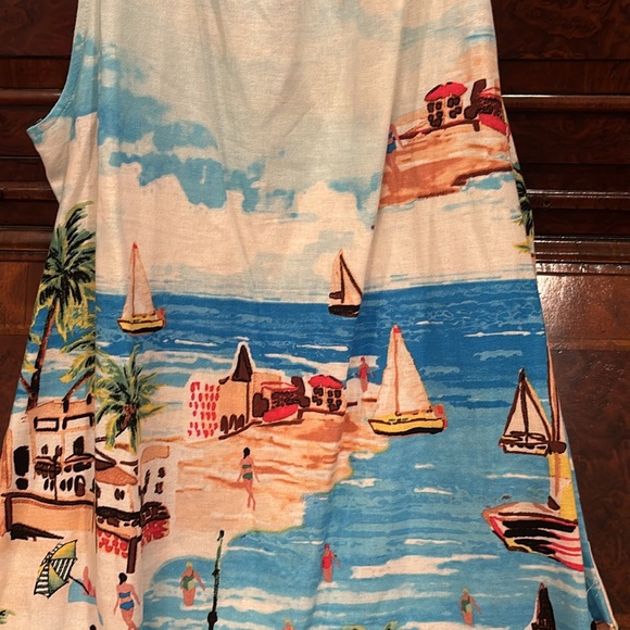 London Times Avelle Linen Blend Halter Neck Dress - Picture 3 of 7